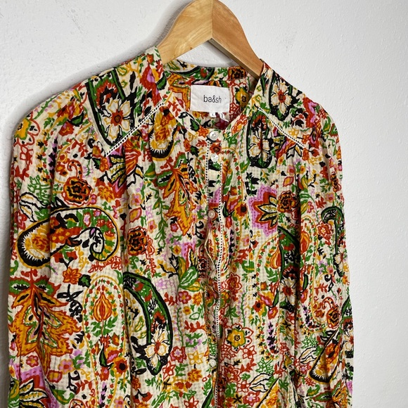 Ba&sh Bianca Blouse In Vert Small - Picture 6 of 10